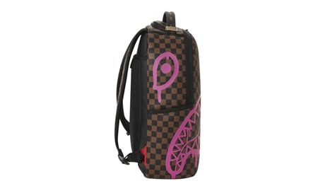 Sprayground Pink Drip Brown Check Dlx Backpack