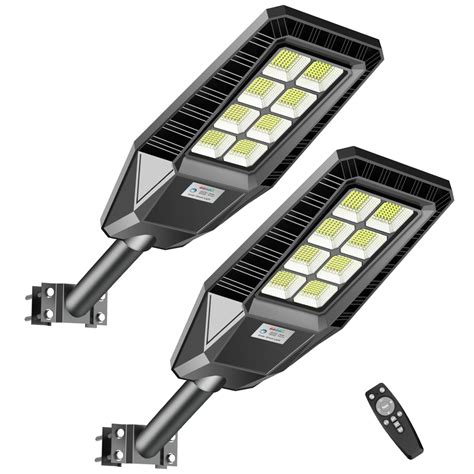 2 Pack 1000W Solar Street Light, 60000 Lumens Dusk to Dawn Solar ...