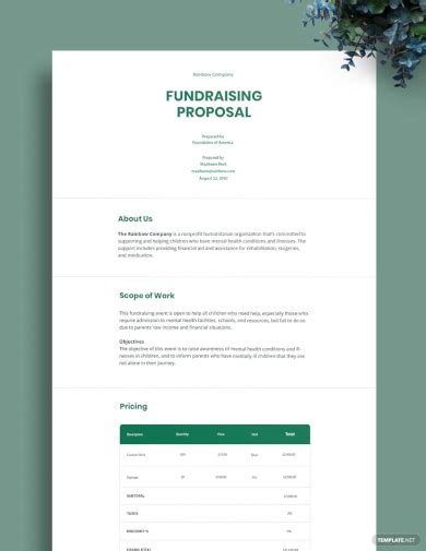 Free 13 Fundraising Proposal Samples In Pdf Ms Word