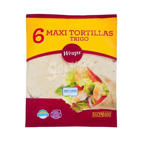 Hacendado Tortillas Mejicanas Trigo Maxi Para Hacer Burritos Fajitas