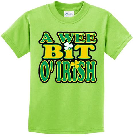 St Patricks Day Kids Shirt A Wee Bit Irish Tee T Shirt A Wee Bit