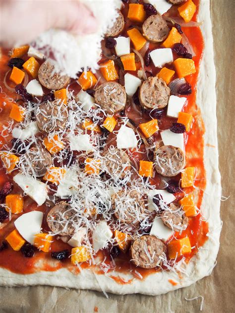 Fall Pizza With Sausage And Squash Caroline S Cooking