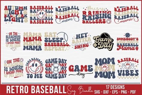 Retro Baseball Svg Bundle Designs Graphics