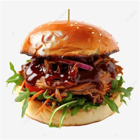 Tasty Pulled Pork Burger Cheese Burger Cheeseburger Hamburger PNG