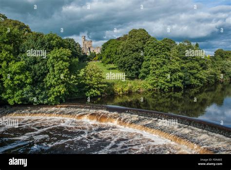 Weir On The River Wenning At Hornby In Lancashire Stock Photo Alamy