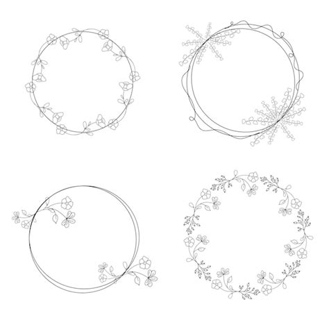 Premium Vector Collection Of Decorative Frames With Plants Style Outline