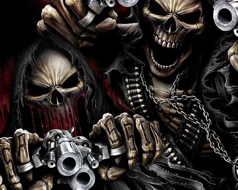 Skulls And Guns Wallpaper