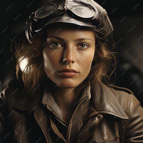 Premium Photo A Woman Wearing A Leather Jacket And Goggles