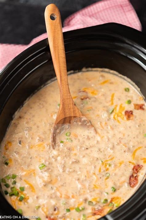 Crockpot Cheeseburger Soup Recipe Eating On A Dime