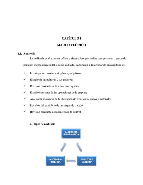 Informe Auditoria Gubernamental Cap Tulo I Marco Te Rico Auditor A La