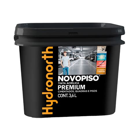 Tinta Acrílica para Piso Premium Fosco Branco 3 6L Hydronorth Leroy