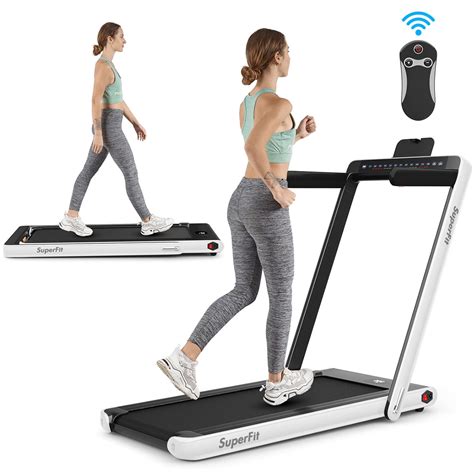 SuperFit 2 25HP 2 In 1 Dual Display Folding Treadmill Jogging Machine W