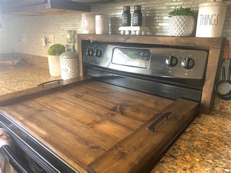 Rustic Farmhouse Stove Top Cover Wood Noodle Board Wood Etsy