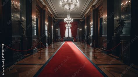 VIP Luxury Entrance With Red Carpet Realistic Al Generated Stock