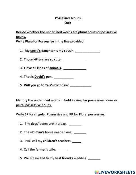 Possessive Nouns Worksheets K5 Learning Worksheets Library