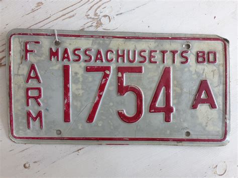 Vintage Usa Car Plate Massachusetts