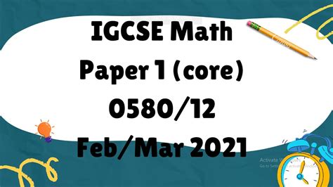 Igcse Mathematics Paper Core Feb Mar Youtube