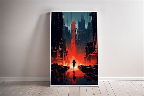 Destiny Cyberpunk Poster Canvas Futuristic Print Cyber Punk Wall Art Retrowave Neon City Game