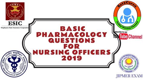 Pharmacology Questions For Esi Aiims And Jipmer Nursing Officer Exams