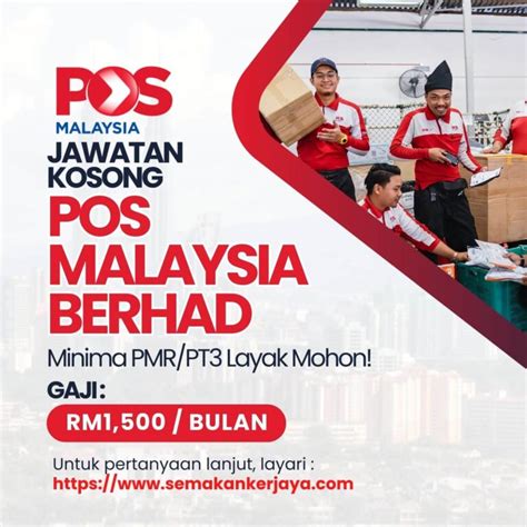 April Jawatan Kosong Pos Malaysia Minima Pmr Pt Layak Mohon