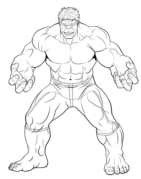 Coloring Page Raging Hulk