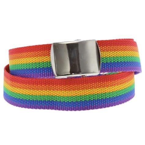 Gay Pride Rainbow Flag Canvas Belt With Metal Buckle Etsy