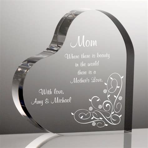 Personalized Heart Plaque For Mom Engraved Mother S Day Plaque Heart Shaped Keepsake For Mom