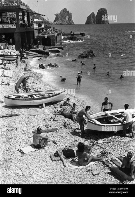 Marina piccola beach capri Black and White Stock Photos & Images - Alamy