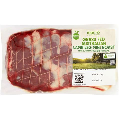 Macro Grass Fed Australian Lamb Mini Leg Roast 400g 700g Woolworths