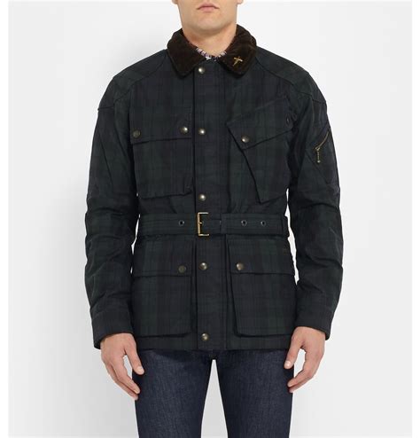 Lyst Polo Ralph Lauren Tartan Waxed Cotton Field Jacket In Blue For Men