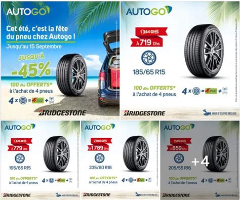 Offres dexception chez AutoGo réductions pneus Bridgestone