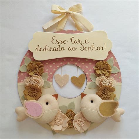 Guirlanda De Porta De Feltro Casal De P Ssaros Nude Elo
