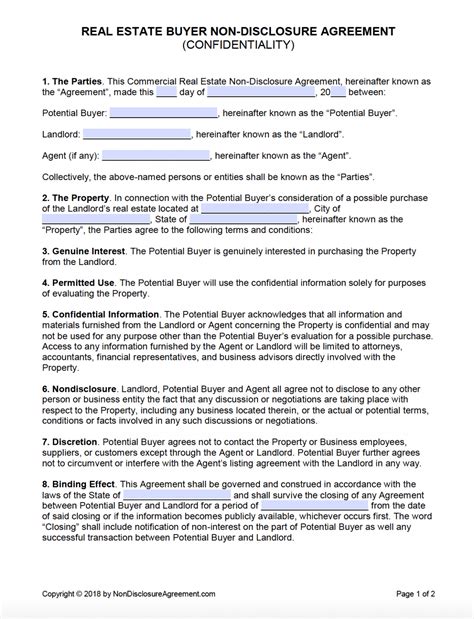 Free Real Estate Buyer (Confidentiality) Non-Disclosure Agreement | PDF