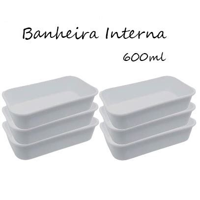 Kit 6 Banheira Pássaros 600ml Grande Interna Branca Calopsita