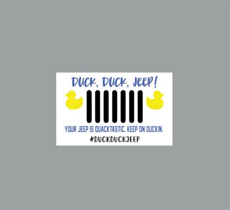 Printable Duck Duck Jeep Tags - Printable Word Searches