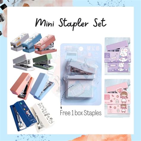 Jual Stapler Mini Model Lucu Model Kartun Simple Free Box Staples