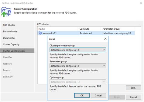 Step Specify Cluster And Instance Parameter Groups Veeam Backup