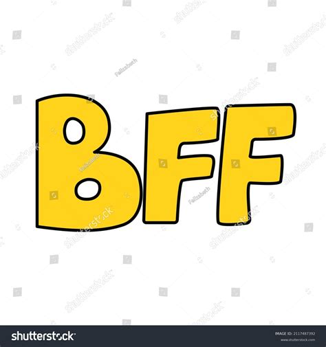 Bff Abbreviation Lettering Best Friends Forever Stock Vector Royalty