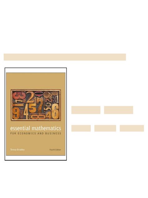 Essential Mathematics For Economics And Business 4th Edition Teresa Bradley