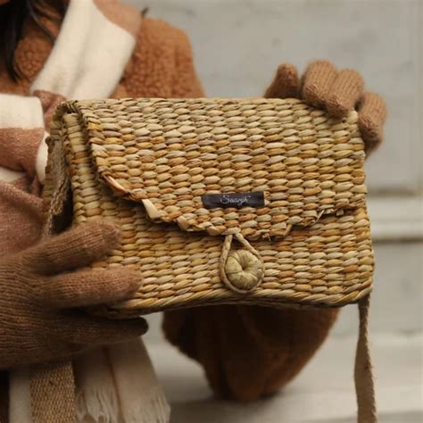 Brown Plain Neutral Straw Sling Bag Jute Strap At Rs Piece In