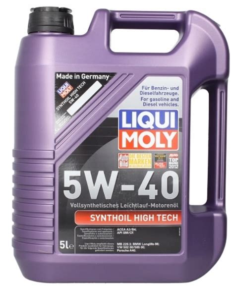 LIQUI MOLY 5W40 SYNTHOIL HIGH TECH 5L 1856 za 283 zł z Aleksandrów