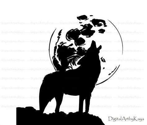 Howling Wolf Svg Digital File Clipart Wolf Svg Graphic Etsy