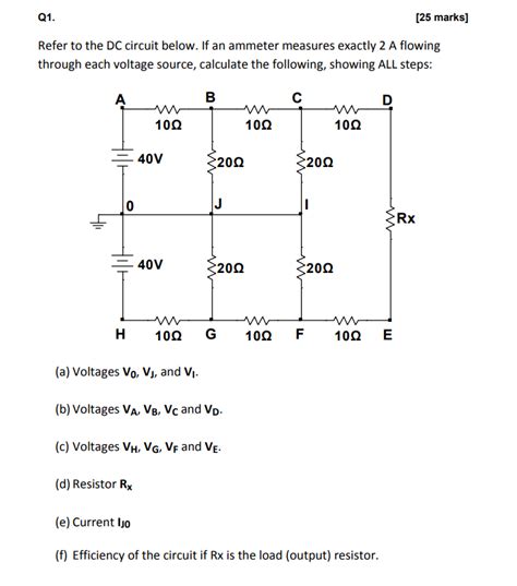 Solved Refer To The DC Circuit Below If An Ammeter Measures Chegg