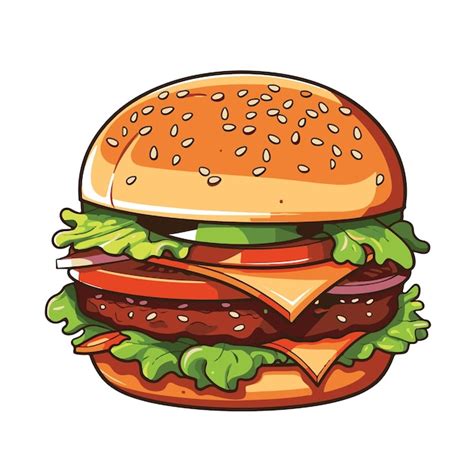 Premium Vector Burger Fast Food Hand Drawn Sketch Vector Illustration