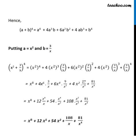 Example 1 Expand X 2 3 X 4 Binomial Theorem Class 11