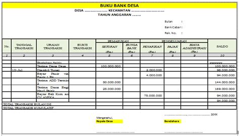 Perbedaan Bku Dan Buku Kas Tunai Contoh Dan Cara Pengisian Format Bku