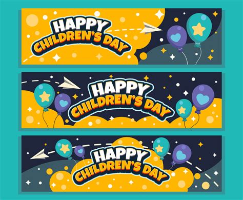 Yellow Banner for Celebrating Children's Day