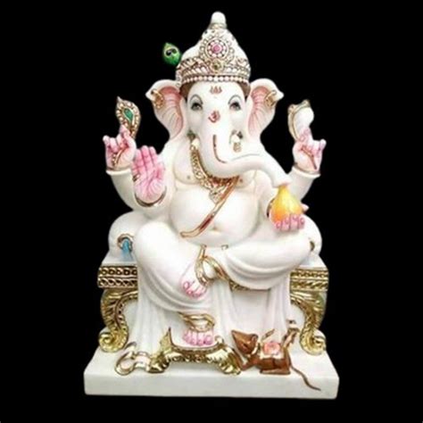 Multicolor Golden Finish Marble Ganesh Ji Statue Feet At Rs In