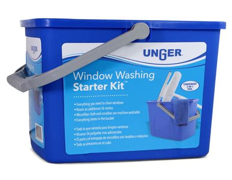 Unger 978900 Window Washing Starter Kit With Pole And Bucket 10 In