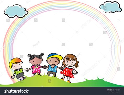 Kids Rainbow Background Stock Vector (Royalty Free) 284485601 ...